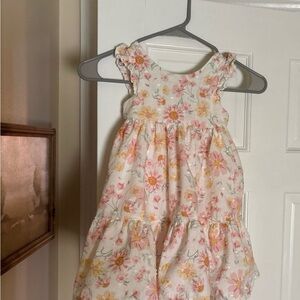 Shabby Chic Floral Kids Dress - Pink and Cream
